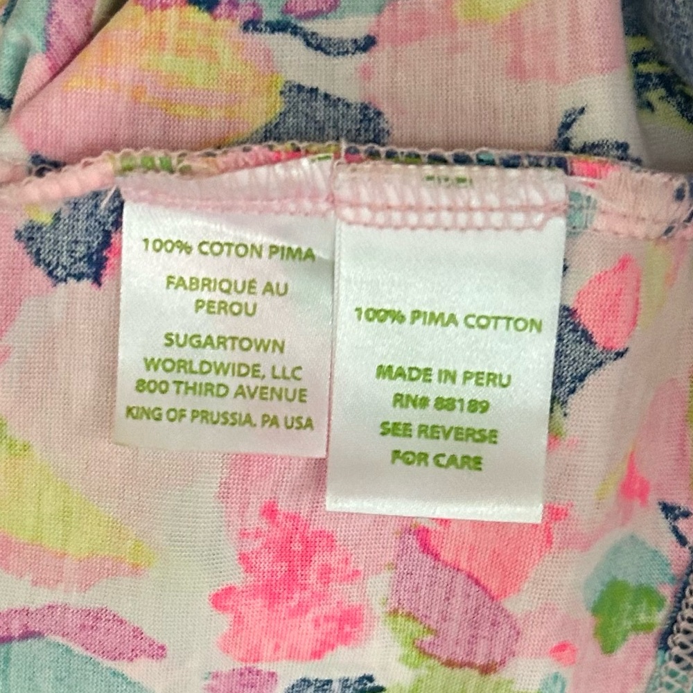 LILLY PULITZER Beacon Shift Dress Resort Beach Pima Cotton Pina Colada Club M - Picture 9 of 10